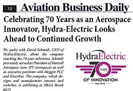 Aviation Business Daily Q&A with Hydra-Electric CEO Looks Forward and Backward from 70 Years